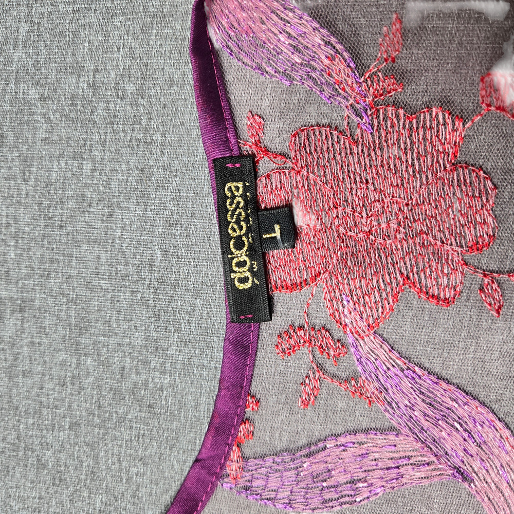 Dolcessa Sheer Floral Embroidered Robe‎ - Picture 2 of 4